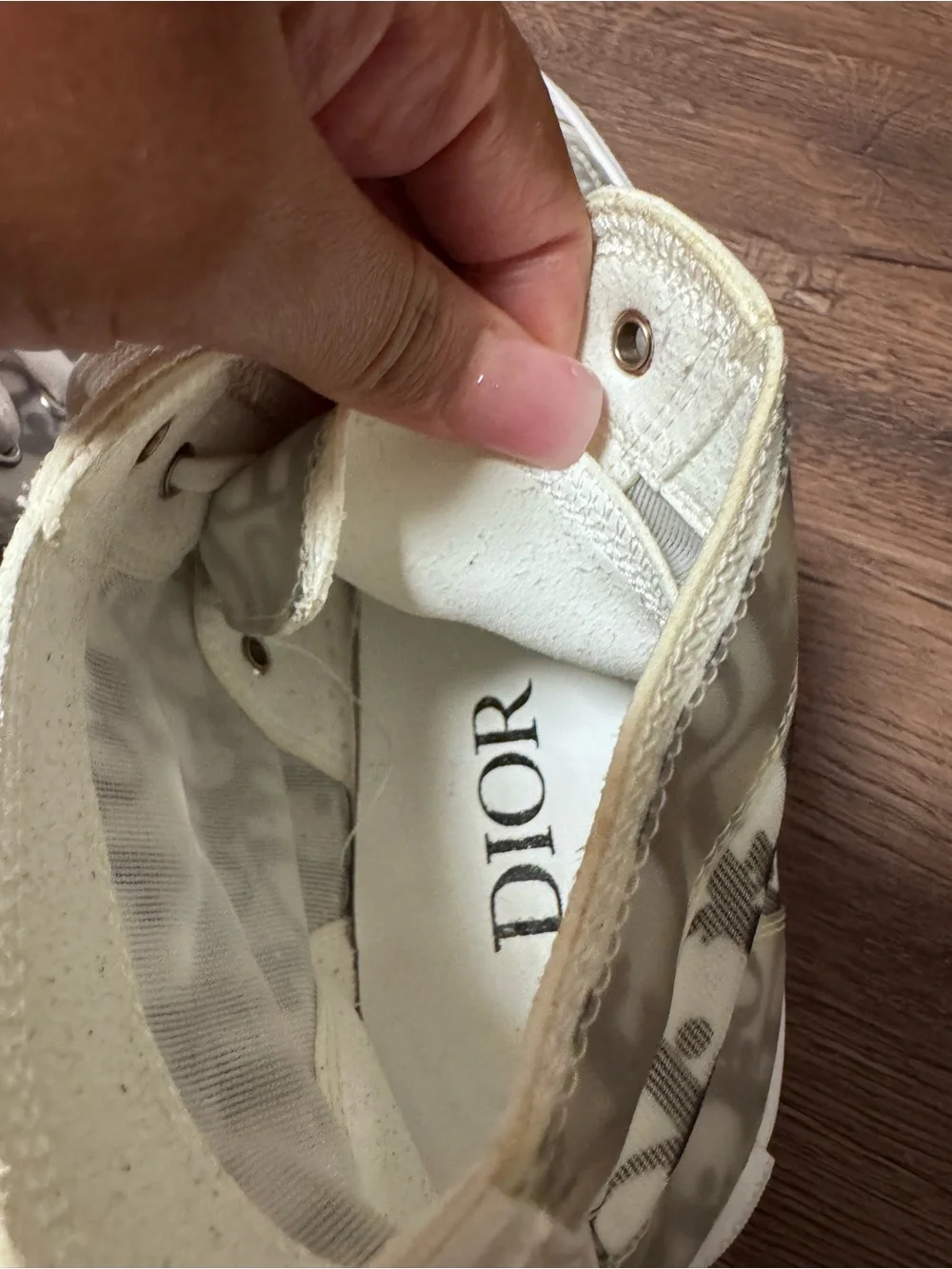 Dior Translucent Logo High-Top Sneakers in White